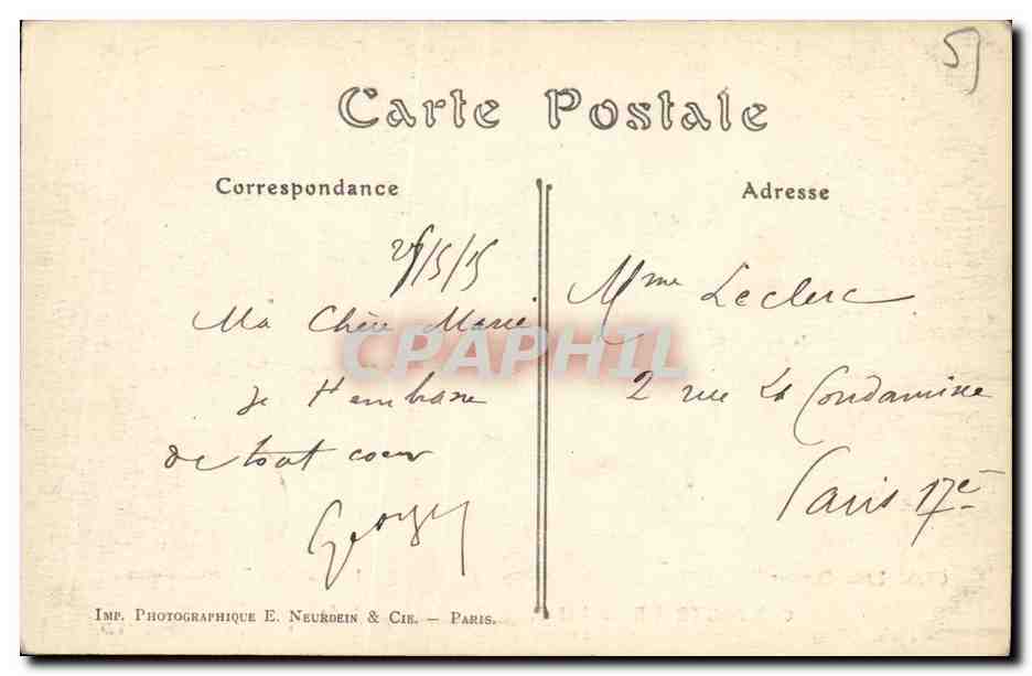 CPA Militaria Reims Faubourg Ceres — Rückseite