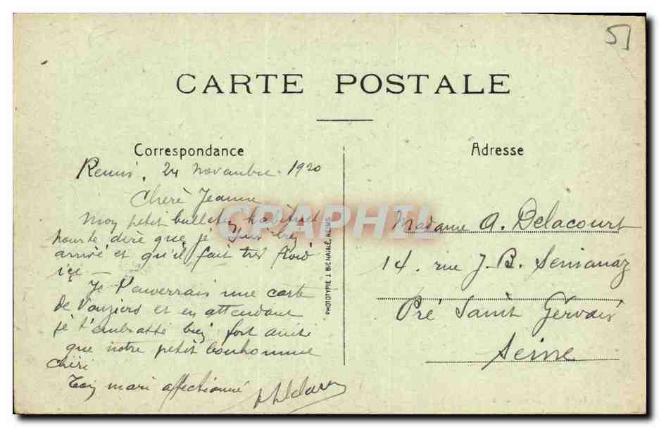 CPA Militaria Reims En Ruines Rue de Neufchatel — Rückseite