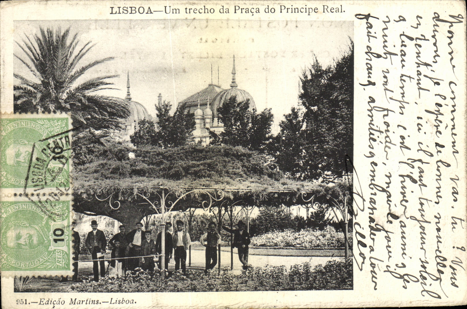 CPA Lisboa Um Trecho da Praca do Principe REal 