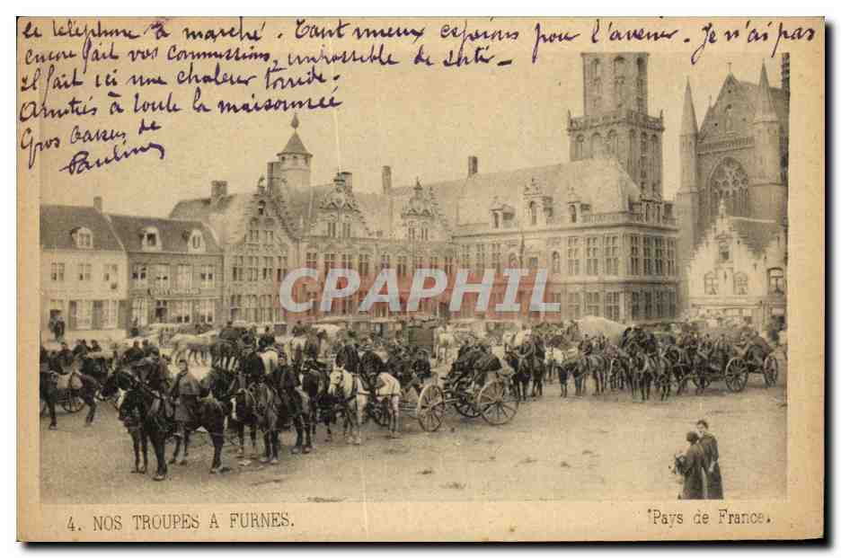 Nos troupes à Furnes — Pays de France — éditeur non identifié, n° de série 4