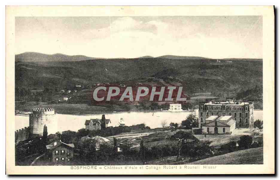 CPA Bosphore Chateaux d Asie et college Robert a Rouneli Hissar