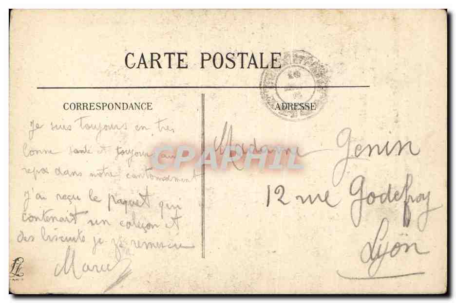 CPA Militaria Embuscade Deux Soldats du train des equipages  — Verso