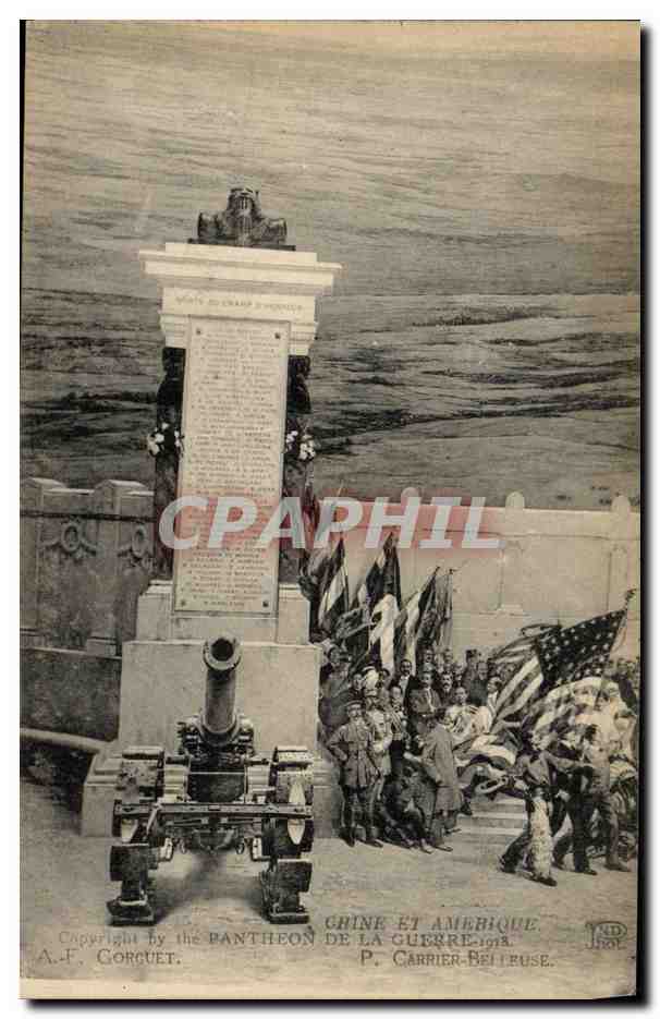 CPA Militaria Chine et Amerique China Canon 