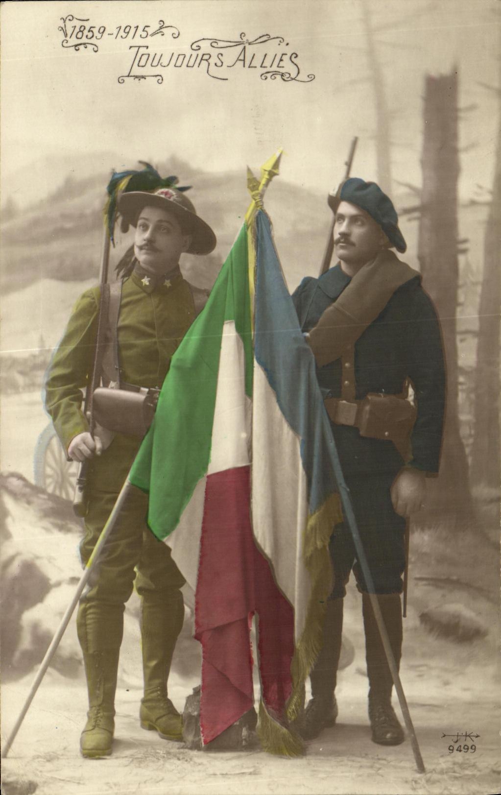 CPA Militaria France Italie Toujours Allies