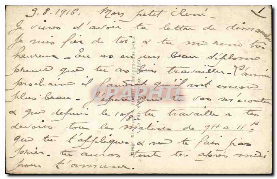 CPA Militaria Un Baiser de la France Alsace — Verso