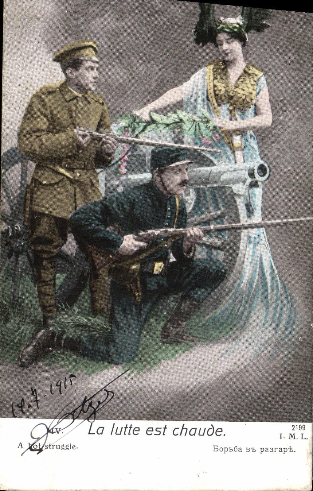 CPA Militaria La Lutte est Chaude Militaria