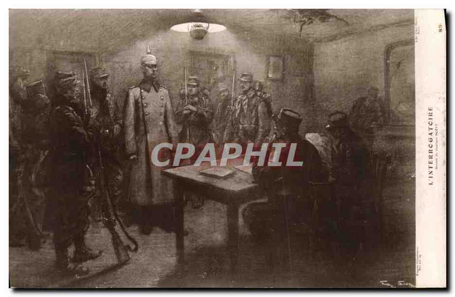CPA Militaria L interrogatoire Georges Scott