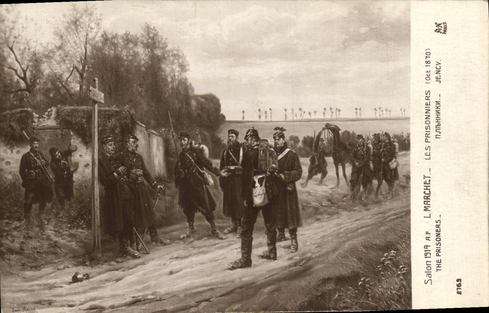 CPA Militaria Salon L Marchet Les Prisonniers 1870 