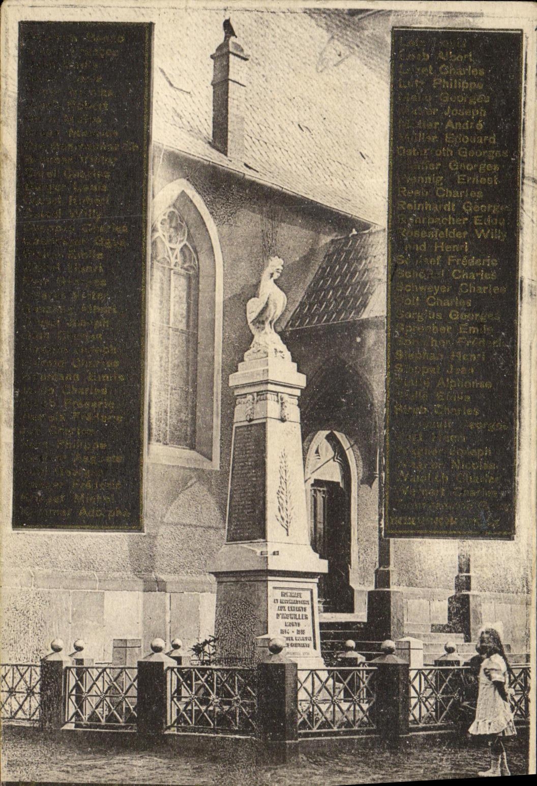 CPA Militaria Monument commemoratif Ingwiller Coq