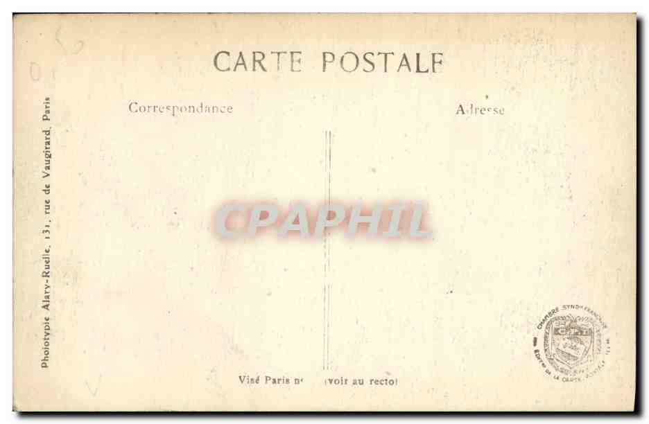 L'Yser, vue prise de l'écluse du Comte, près du vieil Yser — Belgique — Cliché Section Photographique de l'Armée, n° 505 — Rückseite