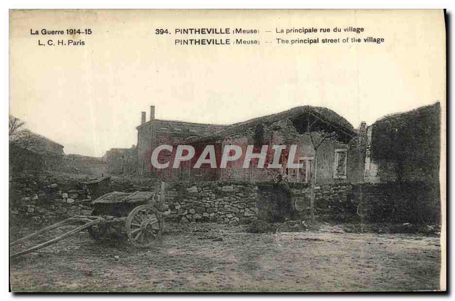 CPA Militaria Pintheville La Principale rue du village 