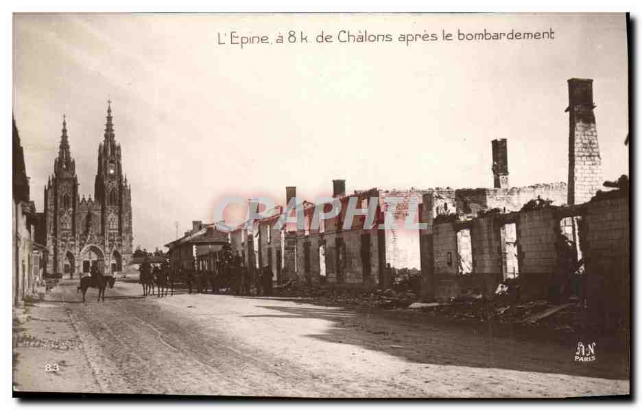 L'Épine, à 8 k. de Châlons après le bombardement — J.A.N. Paris
