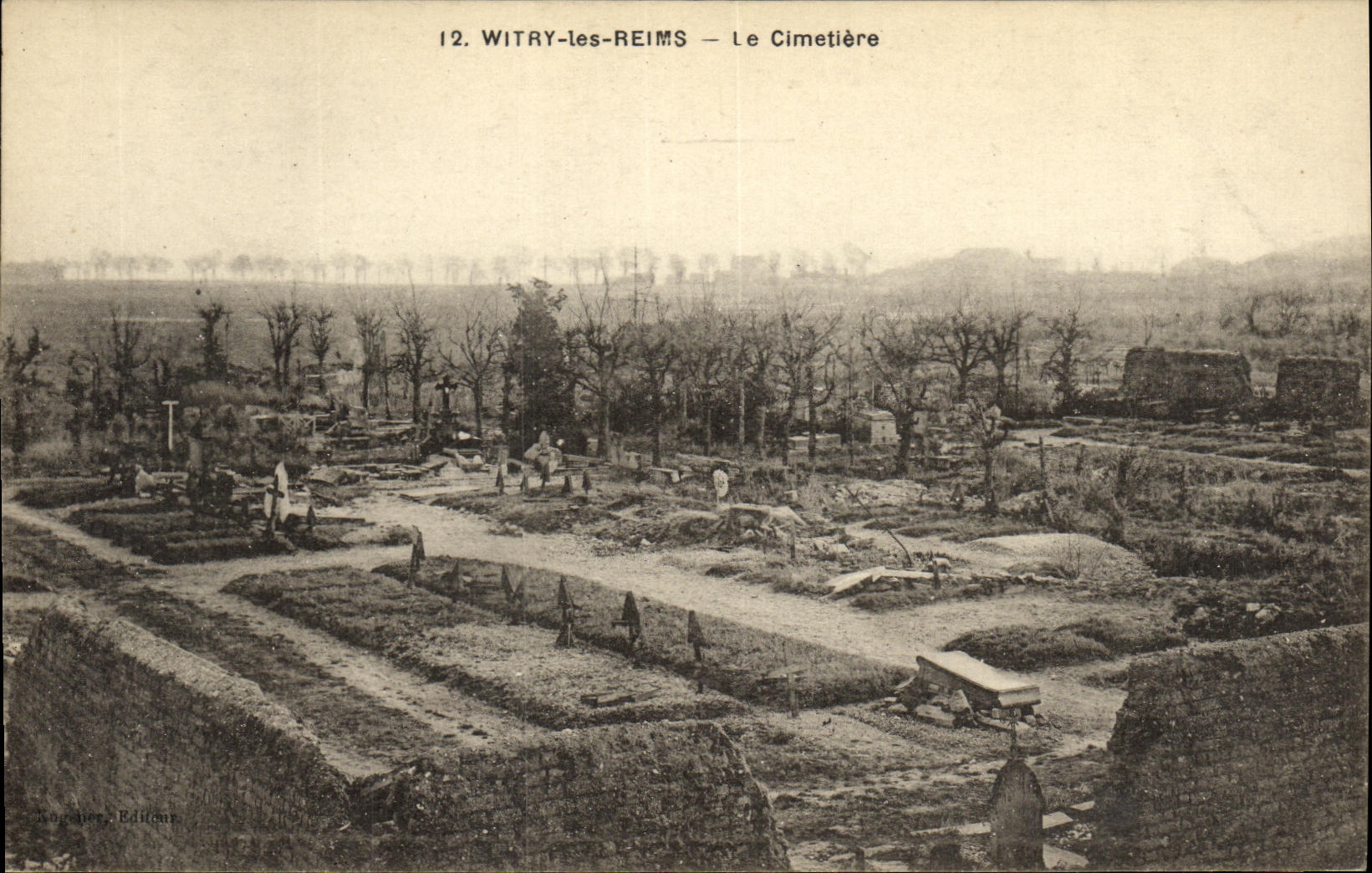 CPA Militaria Witry les Reims Le Cimetiere