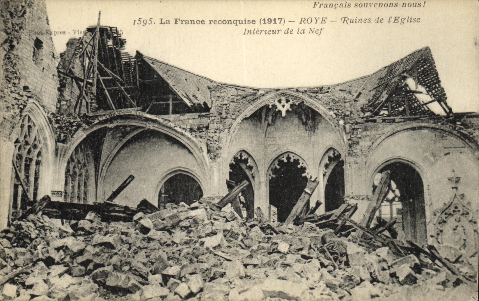 CPA Militaria Roye Ruines de L Eglise