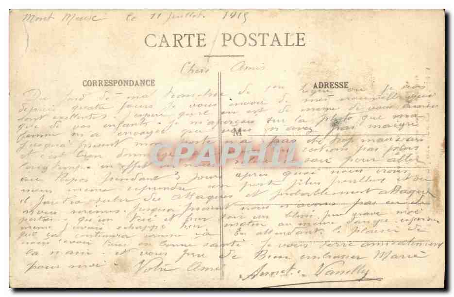 CPA Militaria Doncieres  — Rückseite