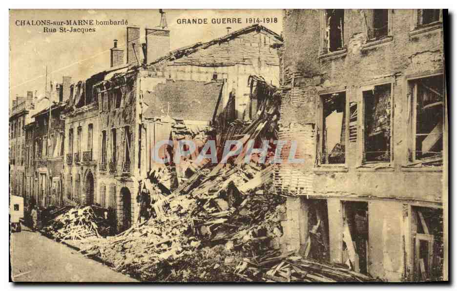 CPA Militaria Grande Guerre Chalons sur Marne Rue St Jacques 