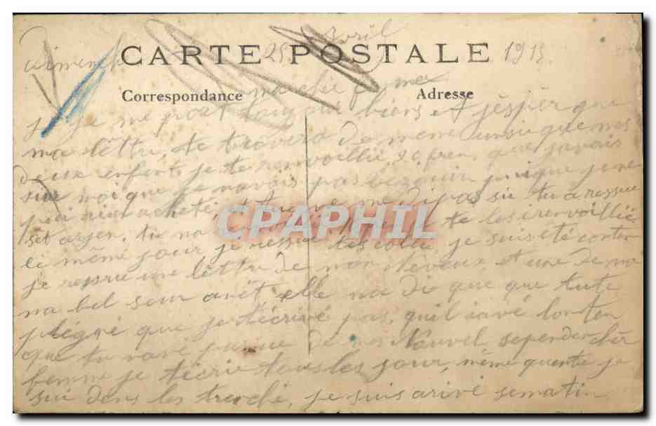CPA Militaria La Guerre Eglise du Quesnoy — Back