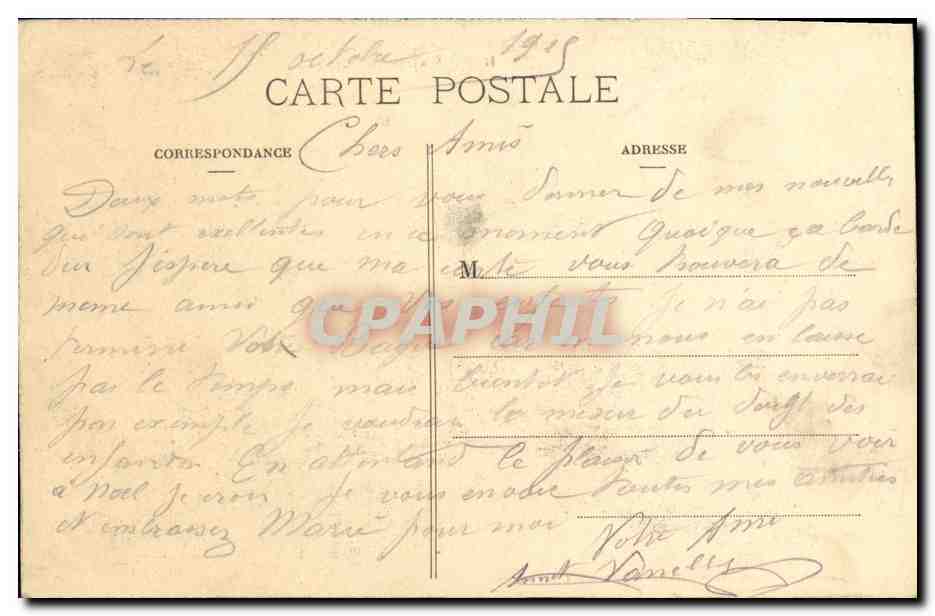 CPA Militaria Seicheprey Ruines — Rückseite