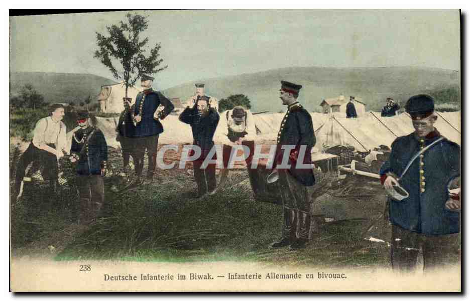 CPA Militaria Deutsche Infanterie im Biwak 