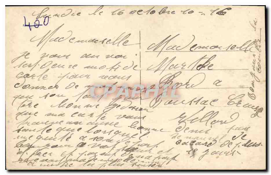 Liebendes Paar im Bett — gedruckter Text — Verleger CPAPHIL, n° 217/4 — Rückseite