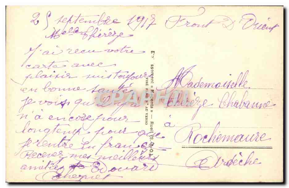 CPA Militaria Echelle d amour Poilu  — Rückseite