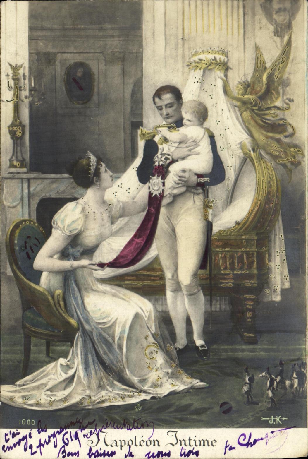 CPA Militaria Napoleon intime