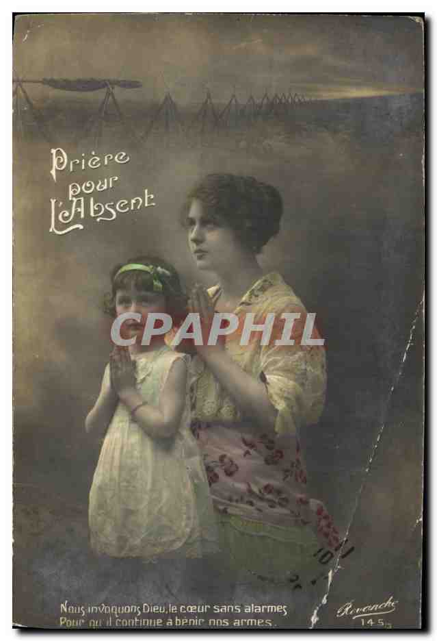 CPA Militaria Priere pour l Absent Enfants