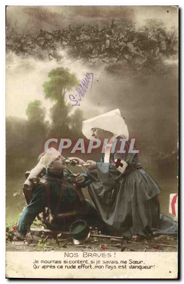 CPA Militaria Nos Braves Femme Infirmiere Croix Rouge