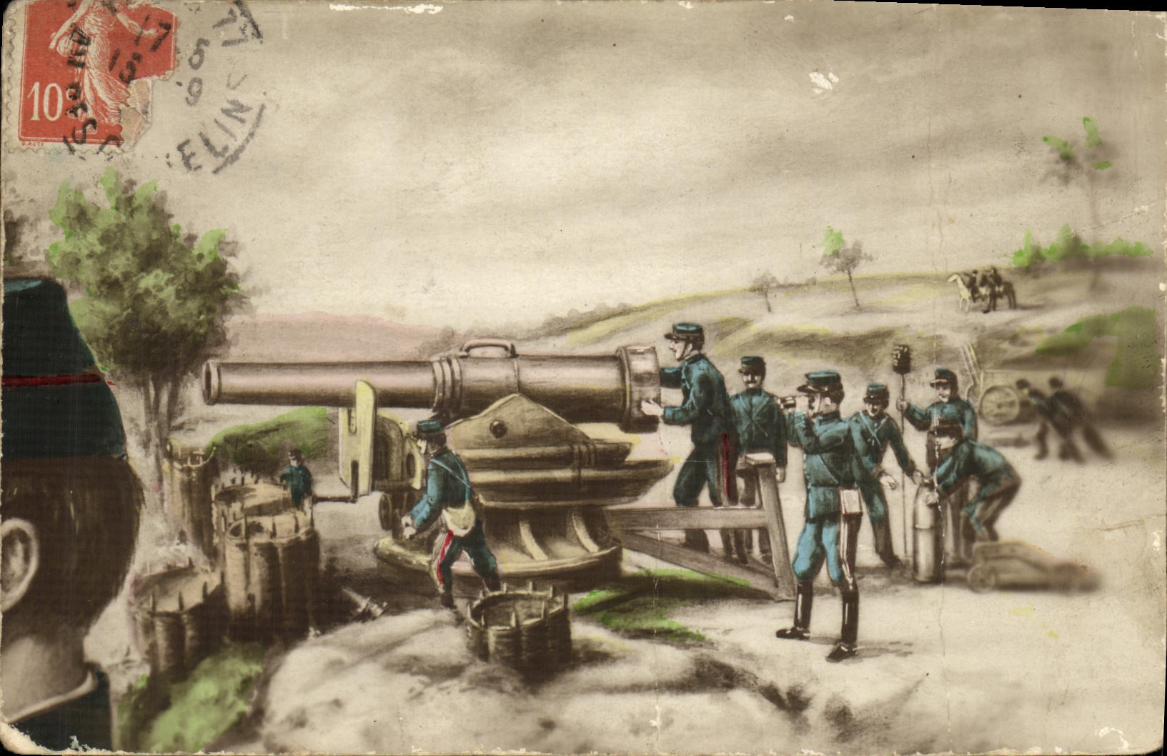 CPA Militaria Soldats Canon 