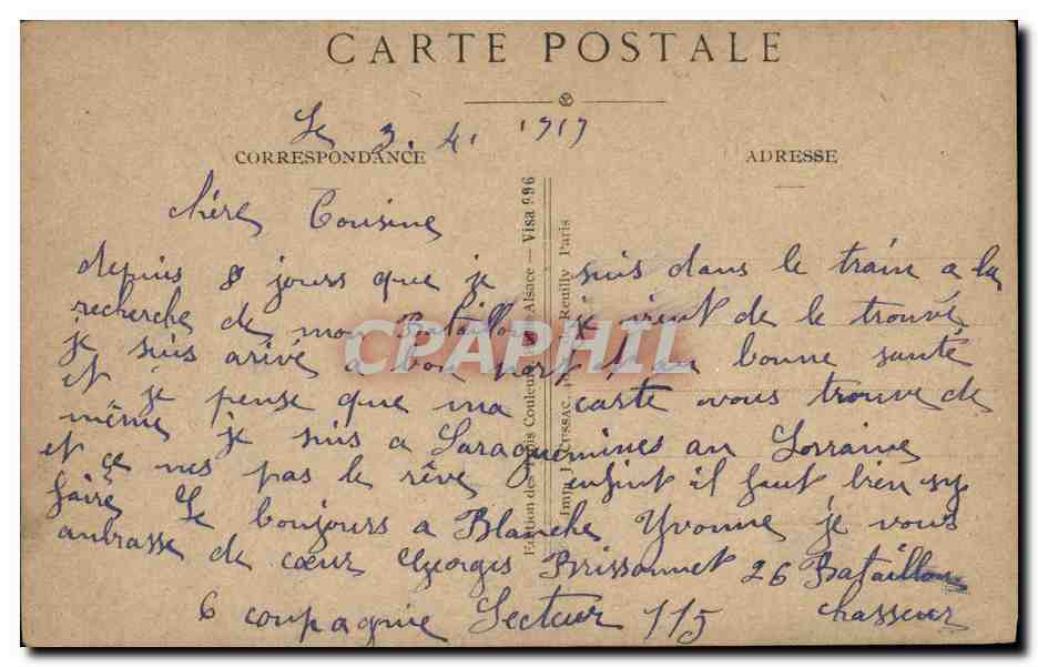 CPA Militaria Femme lorraine  — Verso