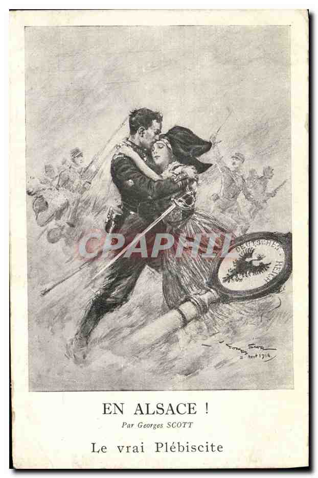 CPA Militaria En Alsace par Georges Scott Le vrai Plebiscite