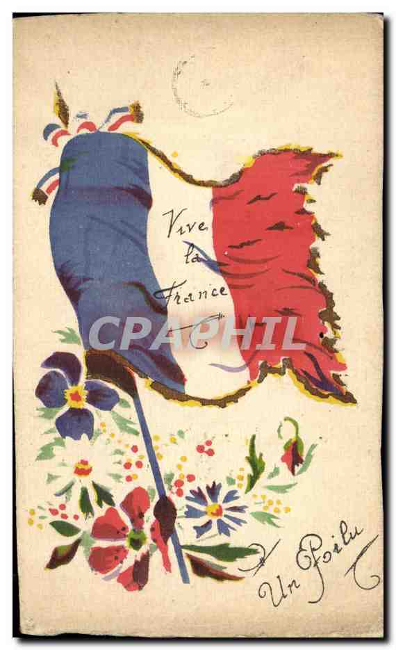 CPA Militaria Un poilu Drapeau 