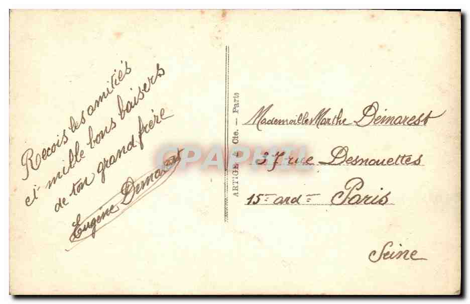 CPA Militaria Bonjour Ala guerre comme a la guerre ca va ca ira j espere — Rückseite