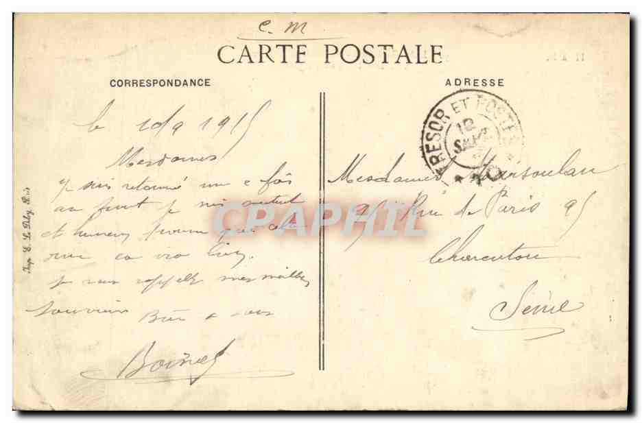 CPA Militaria L Argonne Ruines d Avocourt Vue exterieure de l Eglise — Rückseite