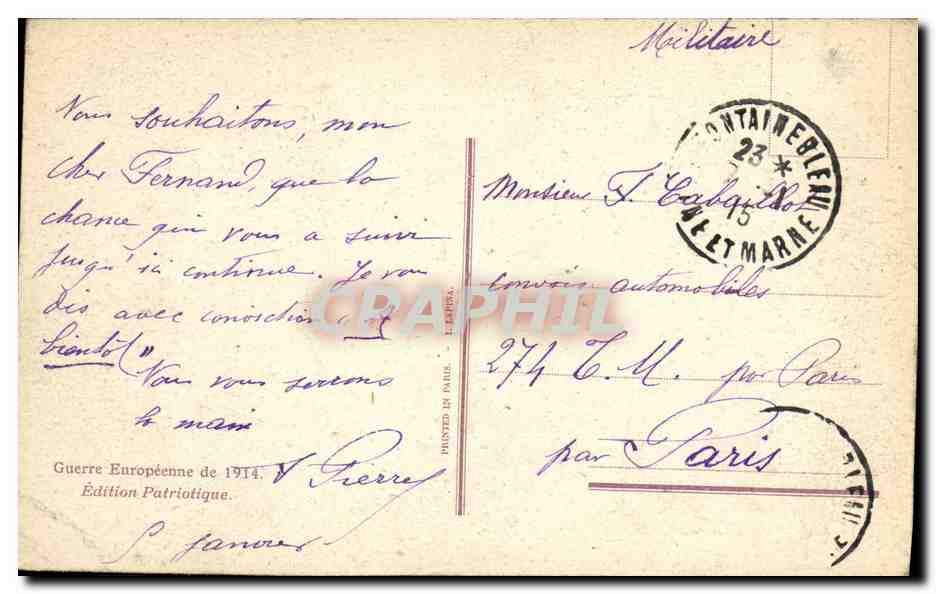 Reims - Boulevard Lundi après le bombardement — Édition Patrioticque, n° 1746 — Rückseite