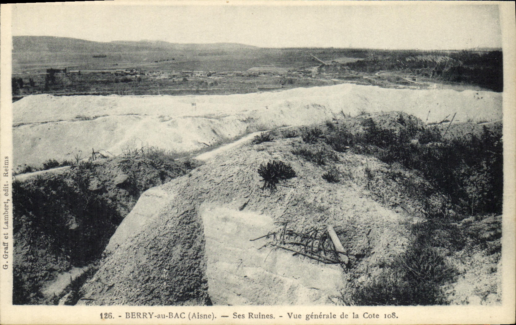 CPA Militaria Berry au Bac Ses Ruines Vue generale de la Cote 108