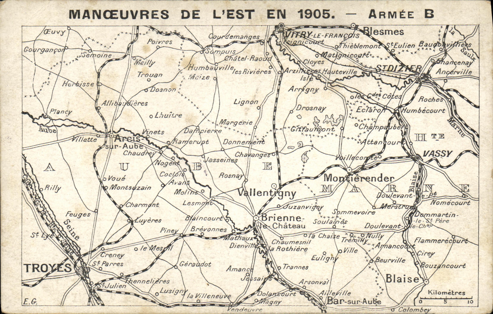 CPA Militaria Manoeuvres de L Est 1905 Armee B Vitry Troyes Vallentigny Blaise