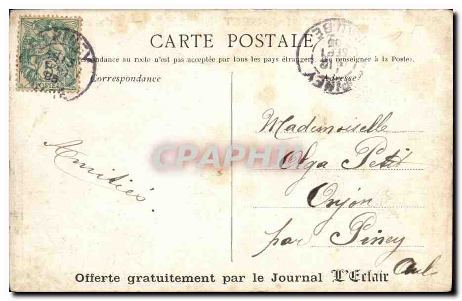 CPA Militaria Manoeuvres de L Est 1905 Armee B Vitry Troyes Vallentigny Blaise — Rückseite
