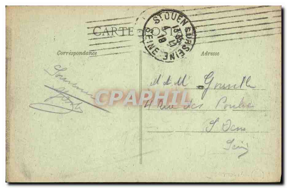 CPA Militaria Guerre Mondiale Feignies Place de la Gare — Rückseite