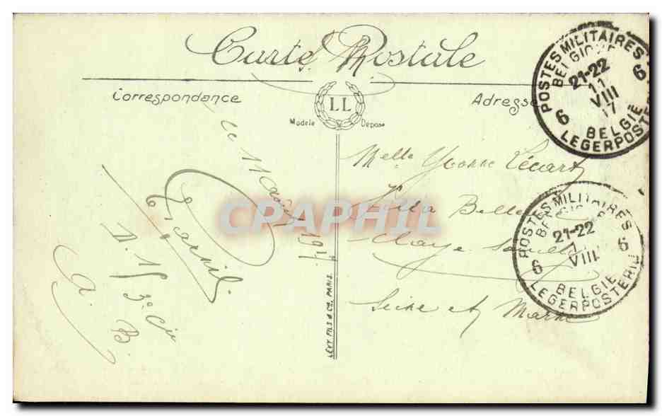 CPA Militaria En Belgique Eglise de Pervyse  — Rückseite