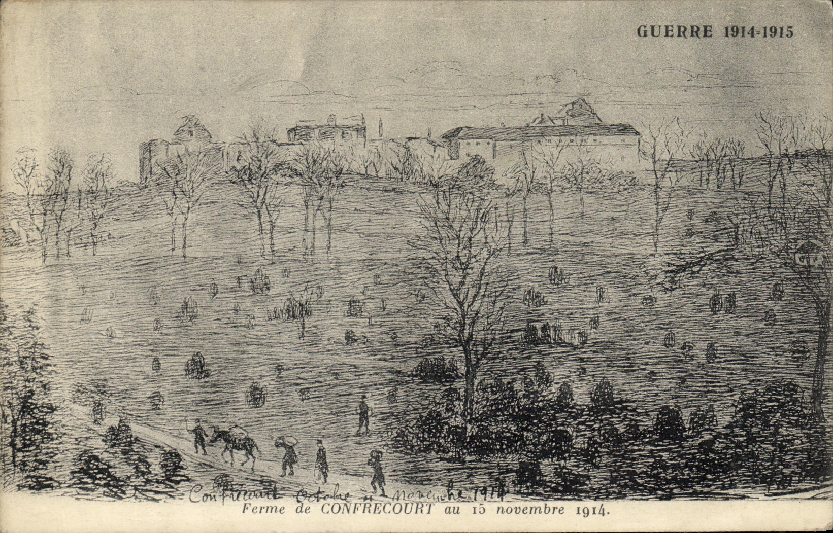 CPA Militaria Ferme de Confrecourt Novembre 1914 