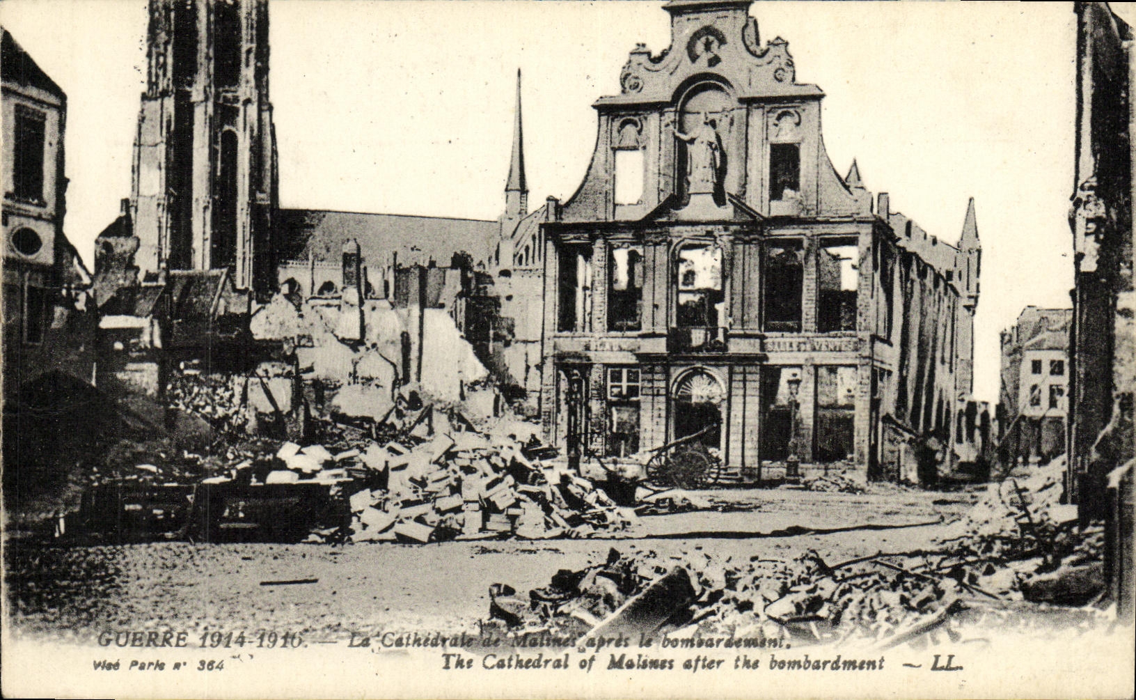 Catedral de Malinas — después del bombardeo — Vied Parke n° 384