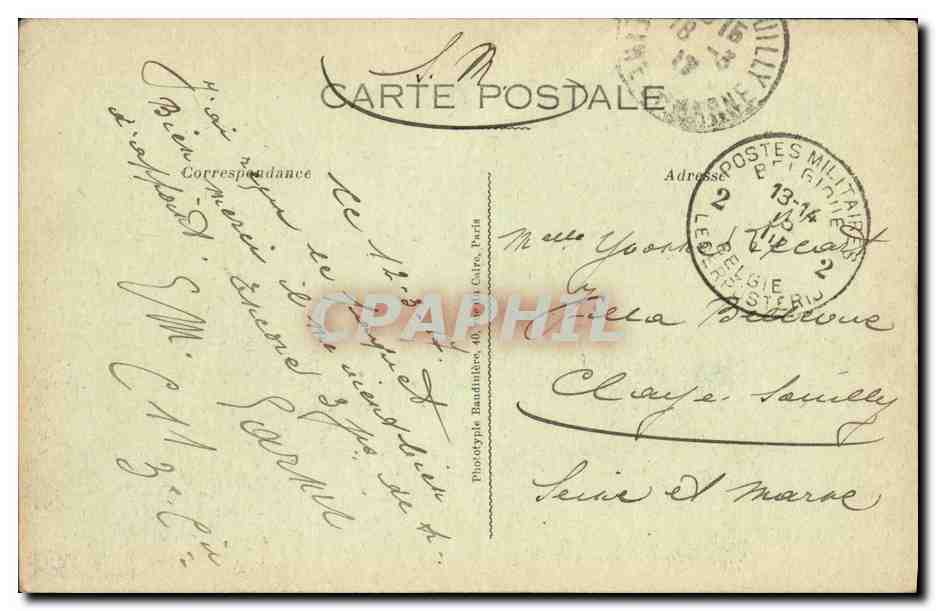CPA Militaria La Grande Gurre Bataille de l yser Ypres apres le bombardement Les halles — Rückseite
