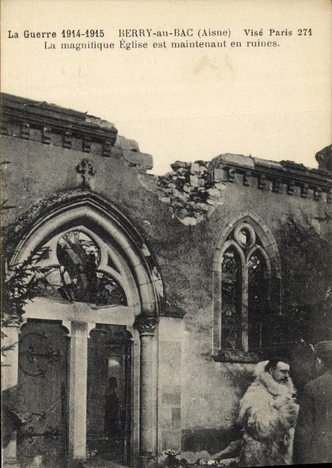 Église de Berry-au-Bac (Aisne) — ruines après la guerre 1914-1915 — Visé Paris 274