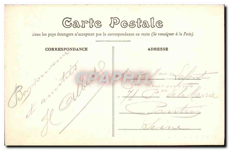 CPA Militaria Souvenir de la Guerre Europeenne Vue Generale d un cantonnement Anglais — Rückseite