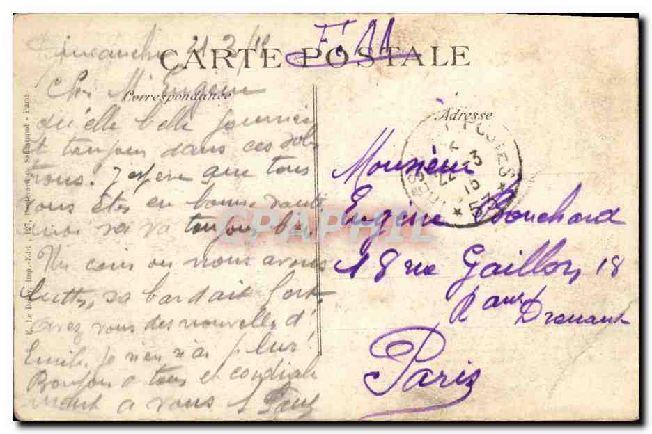 CPA Militaria Barcy Le bureau de poste detruit par les allemands  — Rückseite
