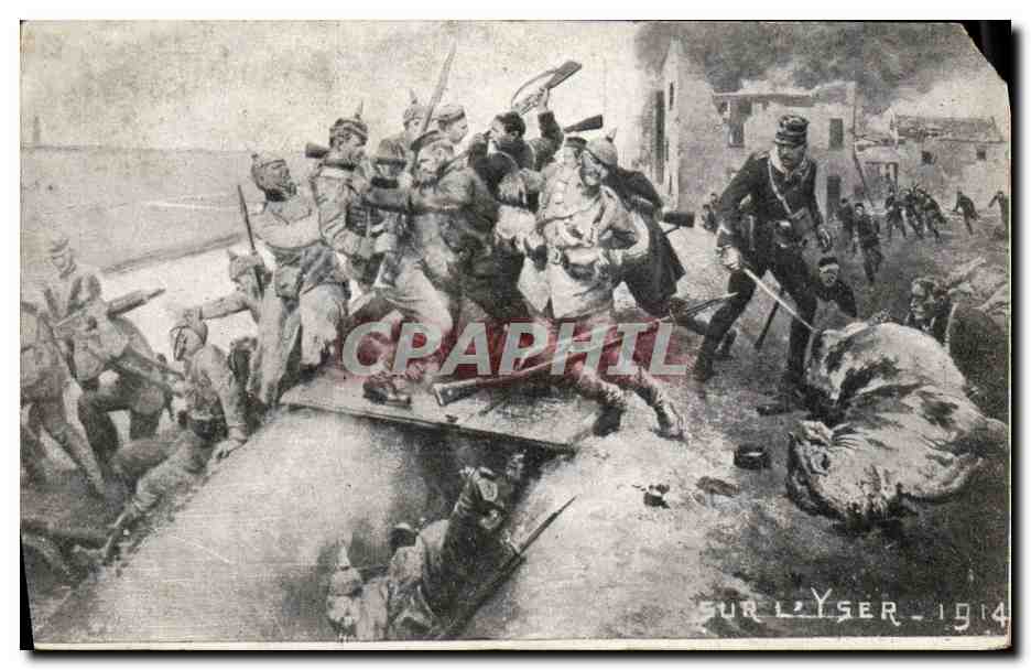 CPA Militaria Sur L Yser