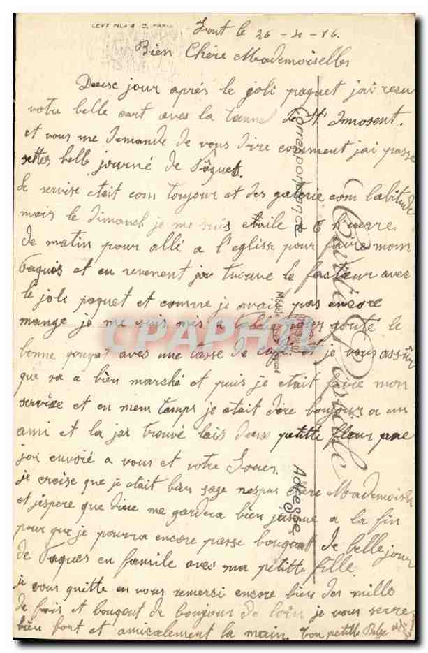 CPA Militaria Guerre Loos La place et le clocher de l eglise  — Rückseite