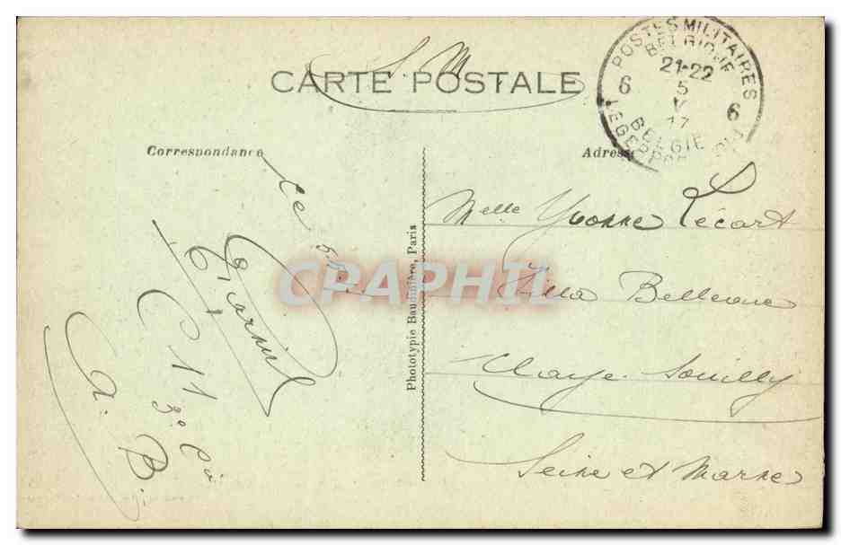 CPA Militaria St Jacques Cappelle Les Ruines de l Eglise — Rückseite