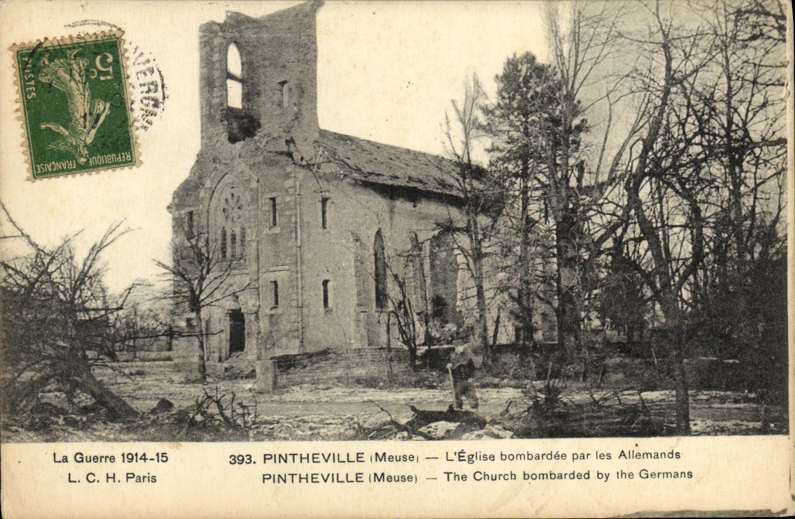 Pintheville (Meuse) — L'Église bombardée par les Allemands — L. C. H. Paris n°393
